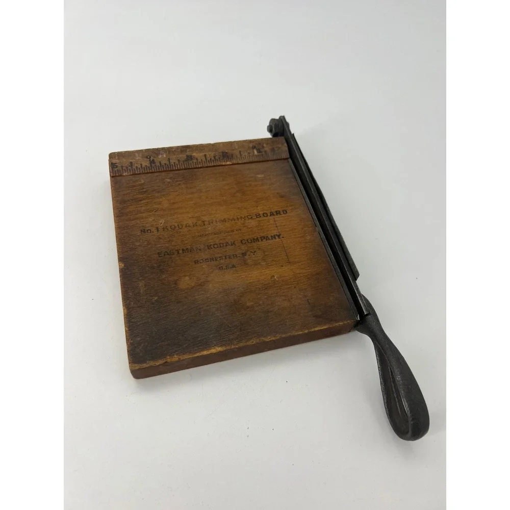 Vintage Kodak Eastman No 1 Trimming Board Antique Wood Paper Cutter Guillotine 5